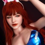 Portlyn 165cm5ft41 604 Full Silicone Blowjob Sex Doll Realistic Red Hair Bunny Girl Sexy Adult Love Doll