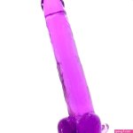 Size Queen 10 Inch Jelly Dildo in Purple