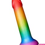 Baseks Rainbow Siliconen Dildo met Zuignap 18 cm