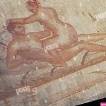 Hahaha! Si tratta di antichi sesso. Il porno-affresco da Pompei. prima del 79 D.C. Antico Romano Master 492 pompei Pittura murale Foto stock