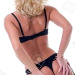 Sexy Blonde Lustful Woman In Black Underwear Grab Ass Rear View Isolated On White Stock Photo Picture and Royalty Free Image. Image 136665005.