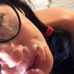 Slutty wife gives blowjob and gets big cumshot on glasses