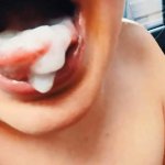 Hot blowjob in the car and cum in mouth