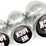 : Plug Emporium Fuck Me Black Metal Butt Plug Adult Toy Choose Your Size or Set of 3 : Health Household