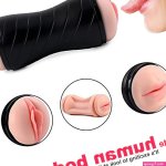 Dual Use Vagina Mouth Masturbator Realistic 3D Deep Throat Sex Toy