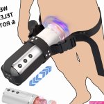 Wearable Adjustable Handsfree Male Masturbation Telescopic Cup Vibrator Sex Toys