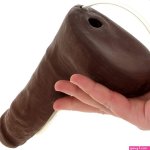 The Realistic 9.5 Inch Squirting Cock in Chocolate