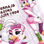 FNAF body pillow dakimakura Glamrock chica security breach