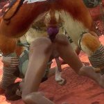 Group of monster cock fucking a ass 3D