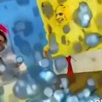 Teen giving head to sponge bob