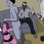 Fucked by a bachelor party: greedy for dick
