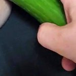 Fucking my little slut with a cucumber till she creams