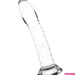 Threaded Simulation Transparent Crystal Dildo Anal Plug