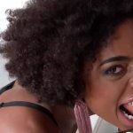 Blowjob fun for Brazilian masturbating her cum covered pussy!