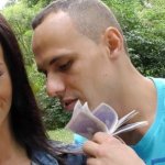 HUNT4K. Graceful brunette gives blowjob and gets banged for cash