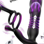 Anal Butt Plug Vibrator Prostate Massager Thrusting Dildo Cock Ring Sex Toys Men
