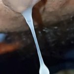Creampie! Sperm flows out of pussy and drips on the floor