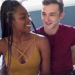 Small Ebony Teen Stiffed With Big White Cock