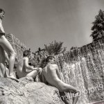 1944 Vintage U.S. NAVY Sailors Male Nude Swim WWII Corsica