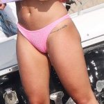 Rita Ora Topless on a Yacht in Pink Bikini Pic