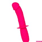 Buy the Realistic Silicone Grip Thruster Dildo with Handle Pink