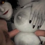 Lady Dimitrescu double titty fuck