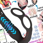Thrusting Anal Dildo Vibrator Male Prostate Massager Ring Sex Toys for Men Women