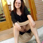 trimmed pussy of a cheerful milf Bottomless pics Brunette pics Dark haired girls Hotwife pics Mature flashing pics MILF flash pics Pussy flash pics Shaved pussy pics Upskirt pics
