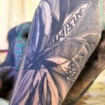 Tattooed girl fingering her pussy and ass