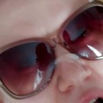 MILF with a hairy red pussy came for a load of cum in her mouth and glasses