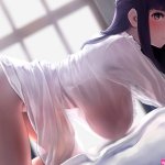bed breasts fern sousou no frieren long hair naked shirt purple eyes purple hair see through shirt sousou no frieren wa genryusui