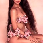 Kim Kardashian Posed Naked With Cherry Blossoms
