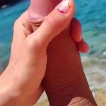 Holidays in Ibiza part1. Mature slut sucks cock at the nudist beach. Amateur POV