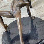 Nude Seductress Masturbating Bronze Sculpture Hot Cast Figurine Figure