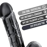 Blush Jet Brutalizer Realistic Jet Black 15-Inch Long Dildo With Balls