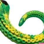 : CREATURE COCKS Titan Tentacle Extra Long Silicone Dildo for Men Women Couples. Extra Long Fantasy Dildo with Suction Cup Base. Harness Compatible Premium Silicone. 1 Piece Green Yellow. :